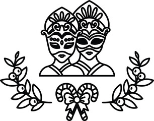 Two women wearing masks are standing next to each other