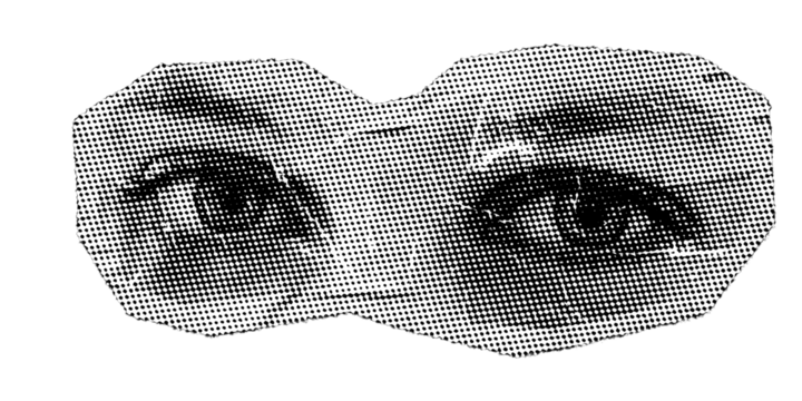 a eyes retro halftone with transparent background - Powered by Adobe