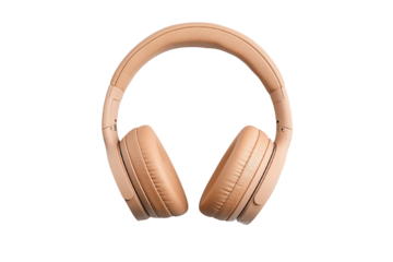 Stylish over-ear headphones with soft padding for comfort, perfect for music lovers and audio enthusiasts, white isolate background.