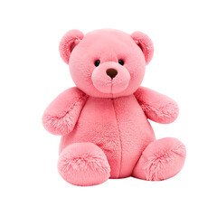 Pink plush teddy bear on transparent background