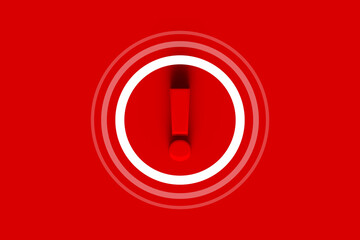 Warning Alert Red Exclamation Point in a Circular Alert Symbol