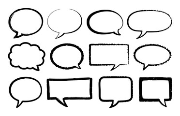 Fototapeta premium Collection of Hand-Drawn Speech Bubbles and Thought Bubbles