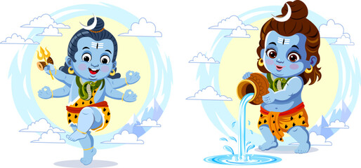 Naklejka premium baby indian god shiva