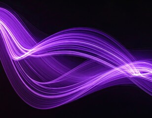 Abstract Purple Light Trails on Black Background