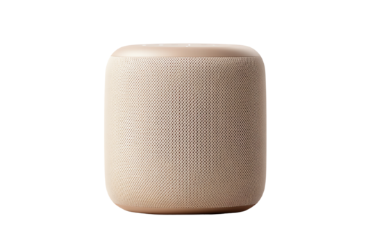 Smart speaker with minimalist design, perfect for modern homes and tech enthusiasts.