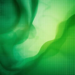 Abstract flowing green organic shapes with subtle grid overlay suggesting technology and nature fusion