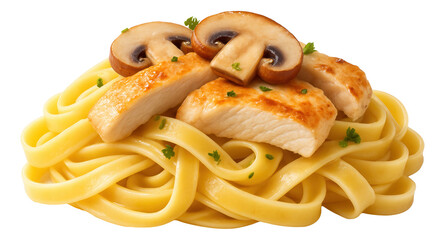 A pair of breaded fish fillets on a speckled ceramic plate, with a lemon slice on the side.