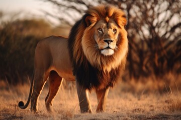 Fototapeta premium Real lion wildlife outdoors mammal.