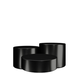 3d render podium black color
