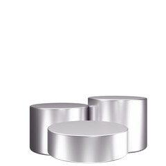 3d render podium silver color
