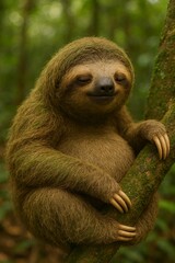 Fototapeta premium 木の上で生活するナマケモノ