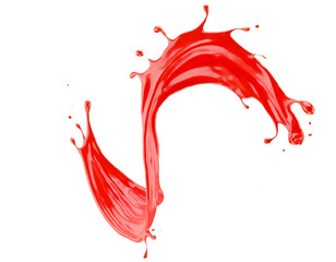 red juice splash isolated on a white background. 3d render