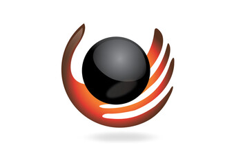 main porte balle ronde abstrait moderne futuriste 3d logo-v12