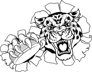 Jaguar Leopard Cheetah Panther Hockey Team Mascot