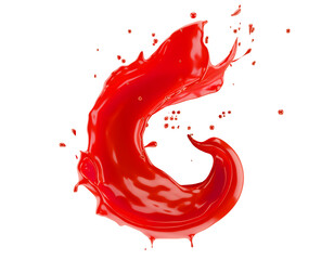 red juice splash isolated on a white background. 3d render