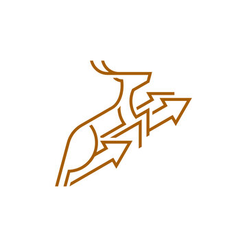 deer illustration with arrow vector