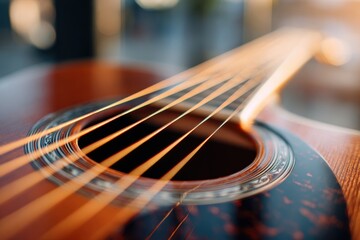 Fototapeta premium Close-up of an acoustic guitar