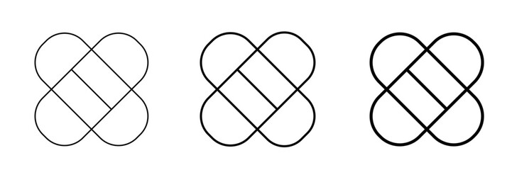 medicine tablet icons in outline style, pharmaceutical pill symbols for healthcare, pharmacy, and treatment concepts isolated on white background, modern medical vector illustration