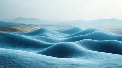 Fototapete Krankenhaus Gentle undulating hills bathed in a soothing blue tone, capturing a tranquil moment in nature's vast beauty during dawn  © Dmitry