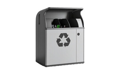 EcoFriendly Metal Recycling Container on White