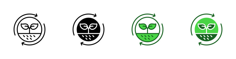 Sustainable Agriculture Multiple Style Icon Design Vector - Agricultural practices that support sustainability, soil health, and eco-friendly food production