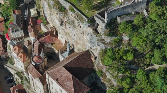 Rocamadour, France - Aerial view of one of the Most Beautiful Villages of France 