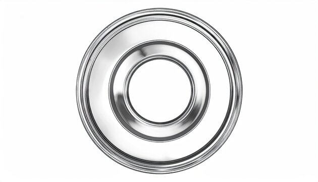 Silver Metal Ring Abstract Design with Ripple Texture - Powered by Adobe