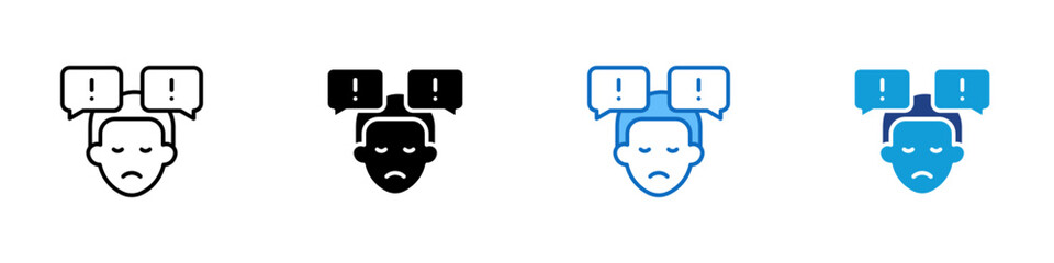 Mental Stigma Multiple Style Icon Design Vector - Raising awareness to reduce stigma and negative perceptions around mental health and illness