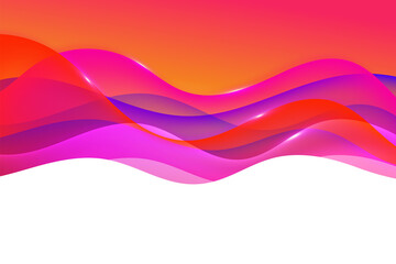 Vibrant Waves of Color An Abstract Design with Smooth Blends of Pink Orange and Purple Tones on a White Background