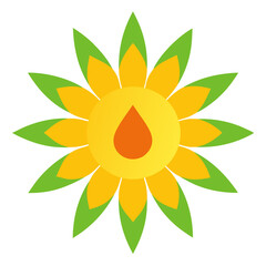 sun drop flower vector on white background