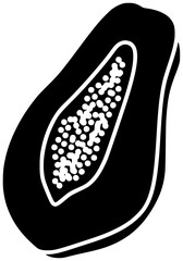 fruit illustration papaya silhouette healthy logo food icon tropical outline orange fresh juicy summer nature vitamin natural ripe exotic shape for vector graphic background