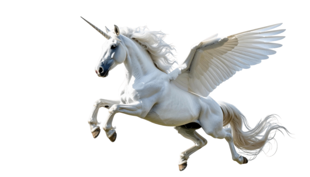 flying unicorn , isolated on white background, transparent PNG,