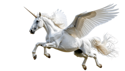 flying unicorn , isolated on white background, transparent PNG,