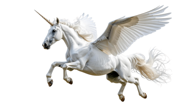 flying unicorn , isolated on white background, transparent PNG,