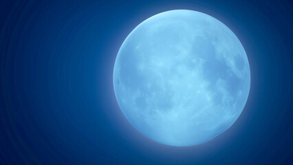 Obraz premium Gritty Autumn Full Moon with Indigo Halo for Seasonal Reflection and Hope 
