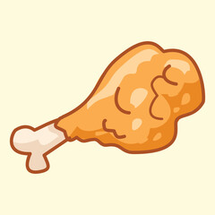 Illustration of an Fried Chicken Leg Cartoon
