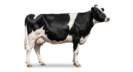 Holstein cow profile for livestock and dairy farming concepts
