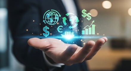 Global business financial investment strategy and trade concept
