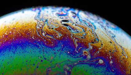 Rainbow Soap Bubble Film Macro Photography