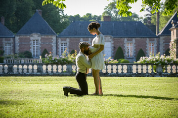 Photography of a lovely young couple expected a baby