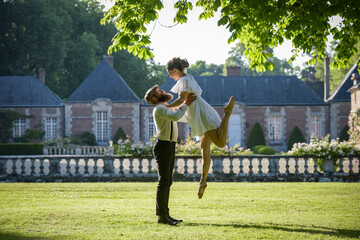 Photography of a lovely young couple expected a baby