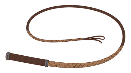 Classic braided leather bullwhip for action adventure and historical reenactments