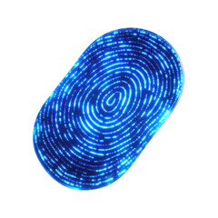 Glowing blue fingerprint scan