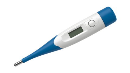 Modern digital thermometer with clear display for precise health monitoring and medical care