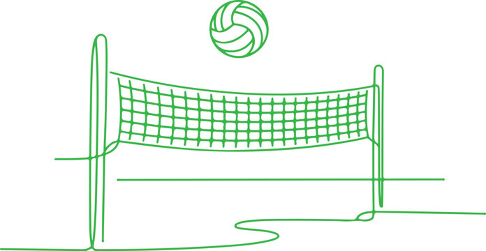 green volleyball net and ball clip art preview
