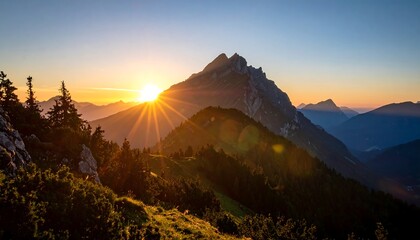Mountain sunrise panorama