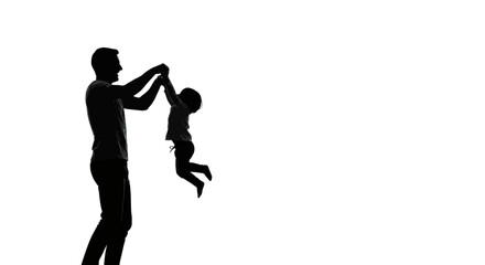 Capturing the Essence of Fatherhood A Silhouette of Joyful Connection and Playfulness