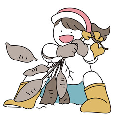 子供と秋の生活_芋掘り