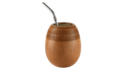 Traditional yerba mate gourd with bombilla, perfect for relaxing and enjoying South American culture