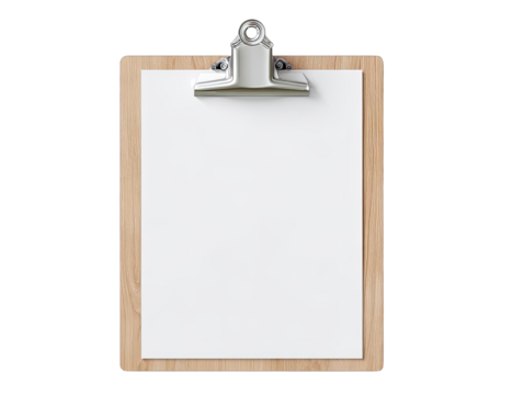 Blank clipboard with white paper